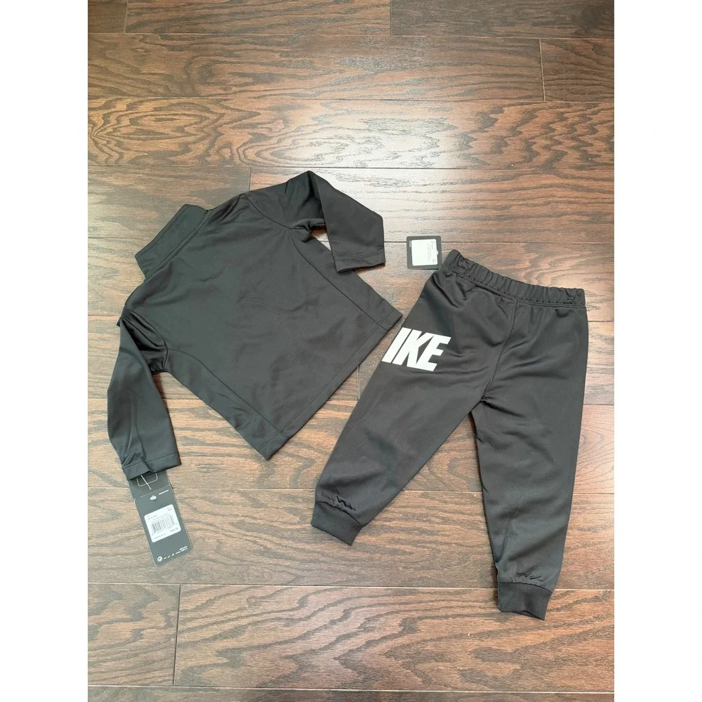 Nike Kids 2-Piece Tracksuit Set Black Neon Green 18M 66F191-023